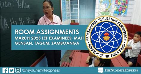 PRC Gensan, Region 12: Room Assignments & Final List of .